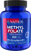 NATIOS Methyl Folate, Aktivní kyselina listová, 400 mcg, 90 veganských kapslí
